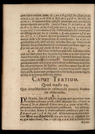 Caput Tertium. Quod tradit ea, Quae circa Objectum ...