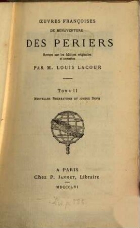 Oeuvres françoises de Bonaventure, 2. Nouvelles recreations et joyeux devis