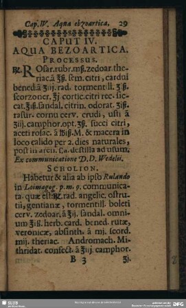Caput IV. Aqua Bezoartica
