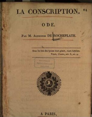 La Conscription : Ode