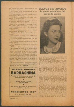 Blanca Luz Amorós : La gentil ganadora del segundo premio