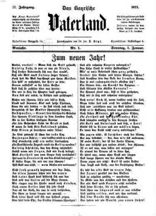 Das bayerische Vaterland. 1871 = Jg. 3, 1 - 6