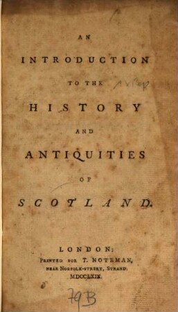 An Introduction to the history and antiquities of Scotland