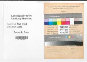 Entnazifizierung Ernst Braasch , geb. 06.07.1912 (Oberfeldwebel)