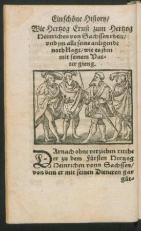 Wie Hertzog Ernst zum Hertzog Heinrichen von Sachssen rheit ...