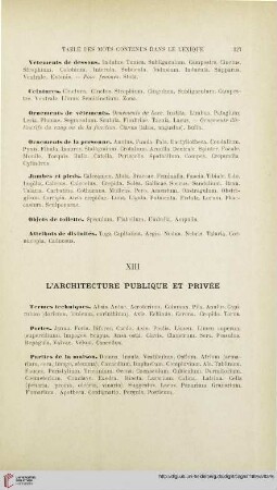 XIII. L'architecture publique et privée