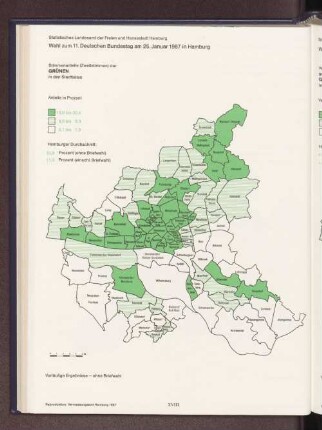 Stimmenanteile (Zweitstimmen) der GRÜNEN in den Stadtteilen