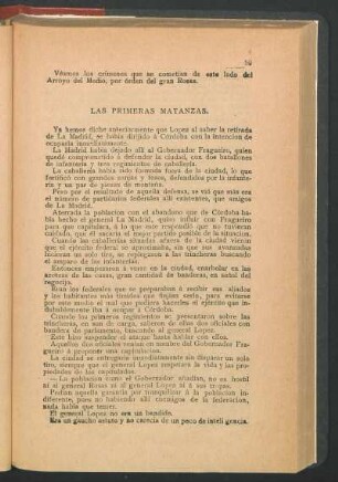 Las primeras matanzas.