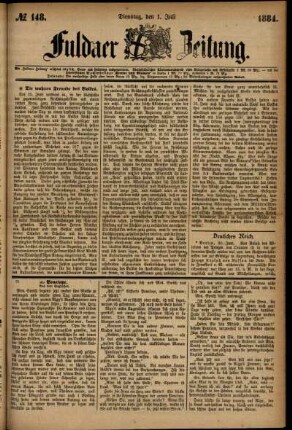 Ausgabe vom Dienstag, den 01. Juli 1884.