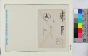 Dienstbrief, Schiffsname/Landeinheit: 23. Minensuchflottille Kommando, Feldpostnr. 10693; Frankatur, Mi.-Nr.: [Keine]; Poststempel: Feldpost b1 26.8.42; Nebenstempel: Kriegsmarine