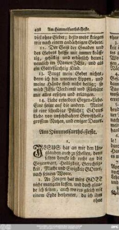 Am Himmelfahrts-Feste.