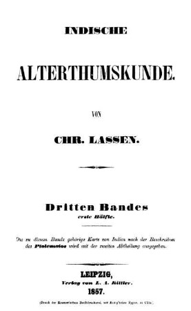 Dritten Bandes erste Hälfte