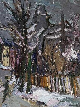 Winterlandschaft mit Fabrik