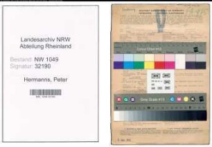 Entnazifizierung Peter Hermanns , geb. 19.04.1894 (Kaufmann)