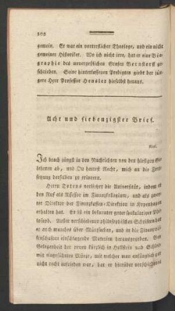 Acht und siebenzigster Brief
