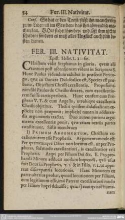 Fer. III. Nativitat. Epist. Hebr. I. 1-fin.