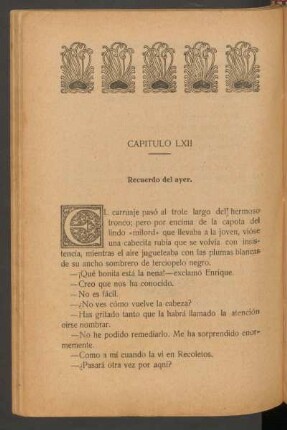 Capítulo LXII - Recuerdo del ayer.