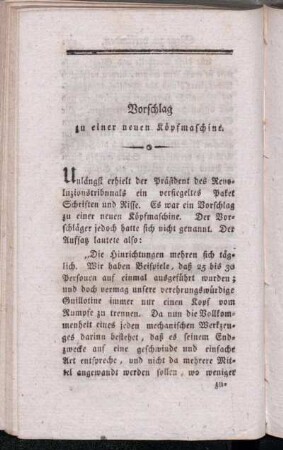 Vorschlag zu einer neuen Köpfmaschine