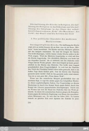 3. Der politische Charakter des modernen Martyrertums.