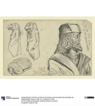 Friedrich der Weise, Skarabäus, zwei Ansichten des Amuletts der Nilpferdgöttin Theoris