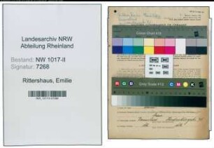 Entnazifizierung Emilie Rittershaus , geb. 25.07.1888 ()