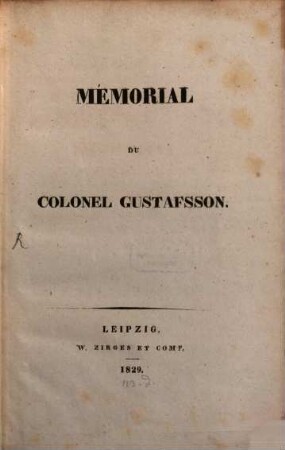 Mémorial du Colonel Gustafsson