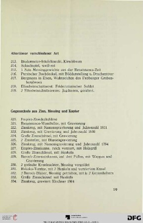 Altertümer verschiedener Art (Nr. 313-319)