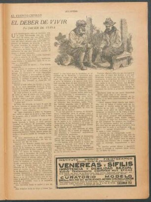El deber de vivir : El cuento criollo