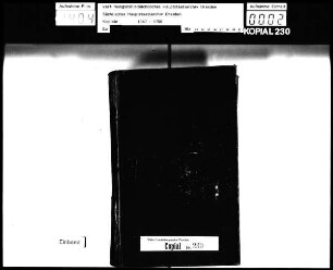 Alte Aufschrift: "Registratur der eingeschriebenen Receß [Rezesse]"