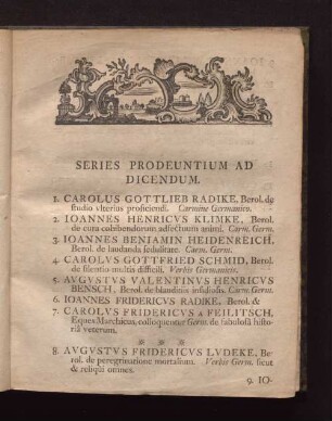 Series prodeuntium ad dicendum.