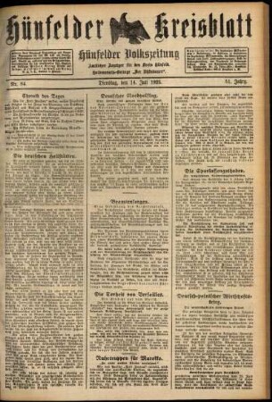 Ausgabe vom Dienstag, den 14. Juli 1925.