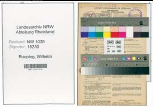 Entnazifizierung Wilhelm Rueping , geb. 17.09.1898 (Schmied)