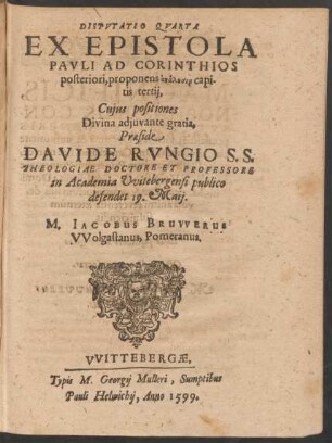 Disputatio Quarta