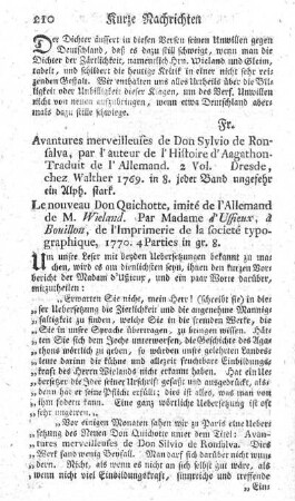 Avantures merveilleuses de Don Sylvio de Roncalva. Vol.1.2.