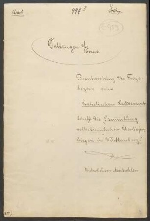 Konferenzaufsatz Dettingen an der Erms OA Urach