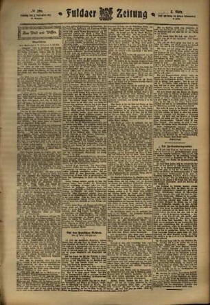 Dritte Ausgabe vom Samstag, den 02. September 1911.