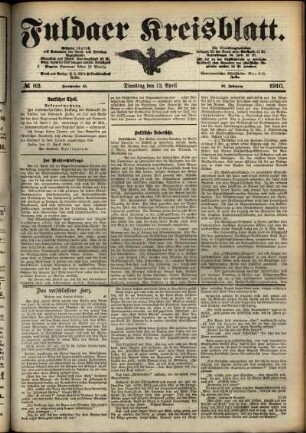 Ausgabe vom Dienstag, den 12. April 1910.