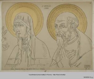 Kopf der Heiligen Klara und Hieronymus
