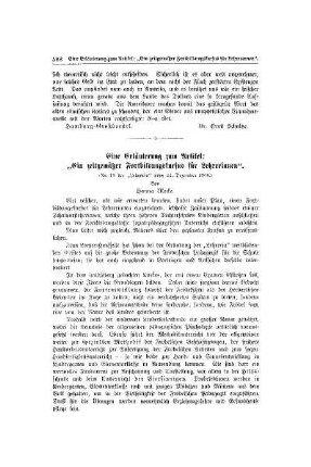 Eine Erläuterung zum Artikel: "Ein zeitgemäßer Fortbildungskursus für Lehrerinnen" : (Nr. 13 der "Lehrerin" vom 22. Dezember 1906)