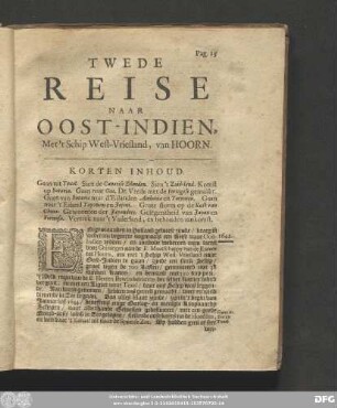 Twede Reise Naar Oost-Indien, Met 't Schip West-Vriesland, van Hoorn.