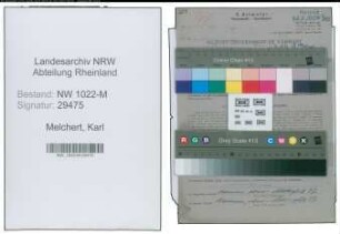 Entnazifizierung Karl Melchert , geb. 11.10.1908 (Kaufmaennischer Angestellter)