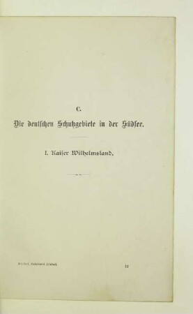 C. Die deutschen Schutzgebiete in der Südsee