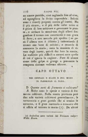 Capo Ottavo. Dei Gereali O Biade E Del Modo Di Fabbricar Il Pane.