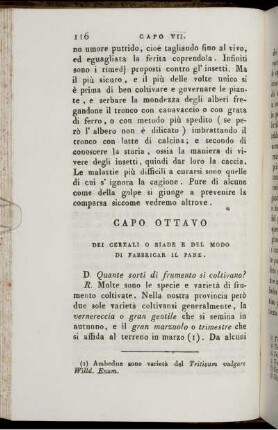 Capo Ottavo. Dei Gereali O Biade E Del Modo Di Fabbricar Il Pane.