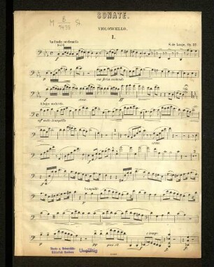 Sonate. Violoncello.