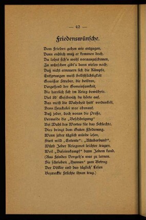 42-44, Friedenswünsche