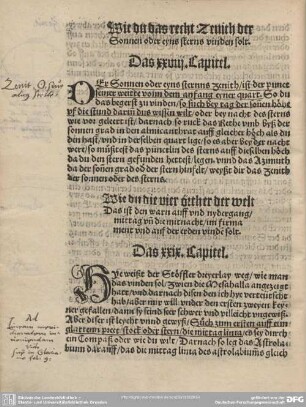 Wie du das recht Zenith der Sonnen oder eyns sterns vinden solt. Das xxviii. Capitel.