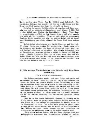 Die engere Verknüpfung von Schul- und Familienerziehung : [Mitteilungen]