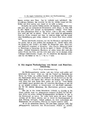 Die engere Verknüpfung von Schul- und Familienerziehung : [Mitteilungen]