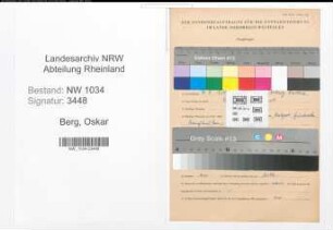 Entnazifizierung Oskar Berg , geb. 07.09.1914 (Unterwachtmeister)